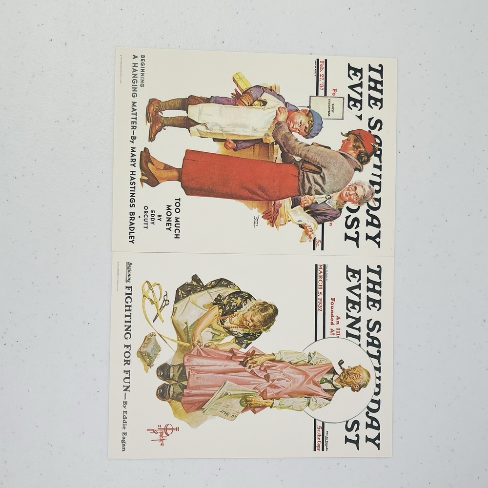 Saturday Evening Post Reprint Lithograph 1932 1937 Set 2 Envelope 1972 - Picture 4 of 7